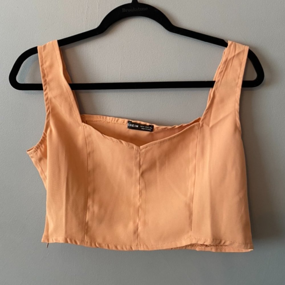 Pale Orange Crop Tank Top